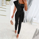 Women’s Jumpsuit Wedding Guest Elegant Sequins One Shoulder Bodycon-11