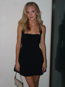 Women's Sexy Mini Dress Halter Neck Sleeveless Elegant A-Line Solid