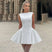 Women's Mini Dress Pleated A-Line Backless Sleeveless Sexy Elegant Gown