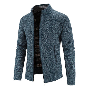 Men's Cardigan Large Size Stand Collar Warm Knit Sweater Coat Youth Wool