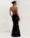 Women's Mermaid Sexy Maxi Dress Elegant Backless Corset Straps