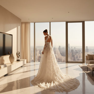 Juliette Custom Made Lace Mermaid Wedding Dress with Sexy Side Slit - 0