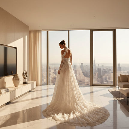 Juliette Custom Made Lace Mermaid Wedding Dress with Sexy Side Slit - 0