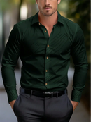 Men's Shirt Elegant Striped Casual Soft Lapel Plus Size Office Top