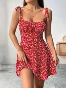 Women's Short Dress Summer Spaghetti Strap Elegant Floral Print