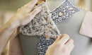 Gabriella Custom Made Mermaid Wedding Dress Strapless Sweetheart & Cathedral Trainl Appliques 