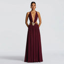 Indianna Women's Sexy Maxi Dress Halter Backless Elegant Slit Side-21