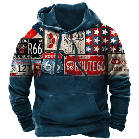 Men's Hoodie Streetwear Vintage 3D Printed Casual Oversized Sweatshirt