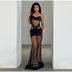 Women’s Sexy Dress Elegant Mesh Floral Embroidered Sheer Spaghetti Straps