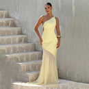 Women's Sexy Maxi Dress Elegant One-Shoulder Backless Sleeveless