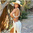 Women's Sexy Long Knit Dress Sleeveless Backless Elegant Side Slit-15