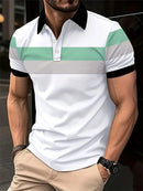 Men's Polo Shirt Elegant Trendy Stitch T Shirt Stretch Comfy Short Sleeves