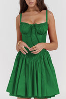 Robe courte sexy pour femme élégante dos nu élégante en dentelle plissée-34