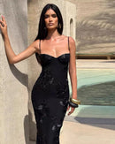 Women's Mermaid Sexy Maxi Dress Elegant Backless Corset Straps