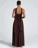 Women's Sexy Maxi Dress Elegant Strapless Backless High Slit Evening Gown