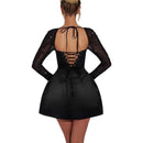 Women's Mini Dress Chic Elegant Sequin Long Sleeve Backless-6