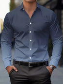 Men's Shirt Elegant Striped Casual Soft Lapel Plus Size Office Top