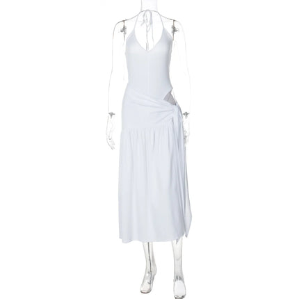 Comprar blanco Conjunto sexy de 2 piezas para mujer elegante body con encaje espalda descubierta y falda con abertura