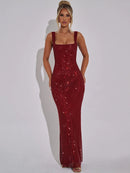 Women's Sexy Long Dress Backless Sequin Sleeveless Elegant Gown-44