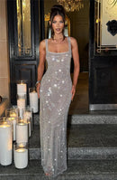 Women's Sexy Long Dress Backless Sequin Sleeveless Elegant Gown-7