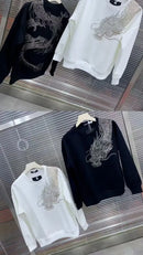 Men's Sweatshirt Pullover Elegant Dragon Print Loose Long Sleeve