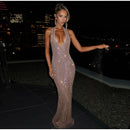 Women's Sexy Long Dress Sequin Elegant  Backless Sleeveless-22