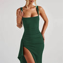 Women's Long Dress Sexy Elegant Spaghetti Straps Backless Split-29