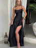 Elegant Sexy Maxi Dress Satin Women Spaghetti Straps Backless Slit