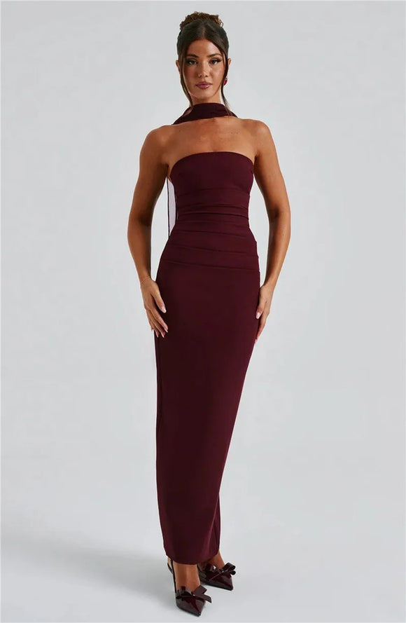 Sexy Maxi Dress Elegant Off Shoulder Backless Evening Party Dress