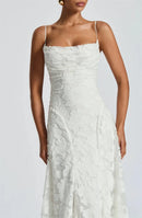 Vestido largo sexy de gasa con patchwork elegante con tirantes sin espalda-28