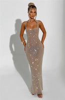 Women's Sexy Long Dress Backless Sequin Sleeveless Elegant Gown-34