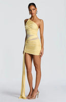 Women's Short Dress Off Shoulder Backless Elegant Ruched Mesh-16