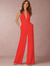 Women's Jumpsuit Deep V Neck Slim Sleeveless Wide Leg backless