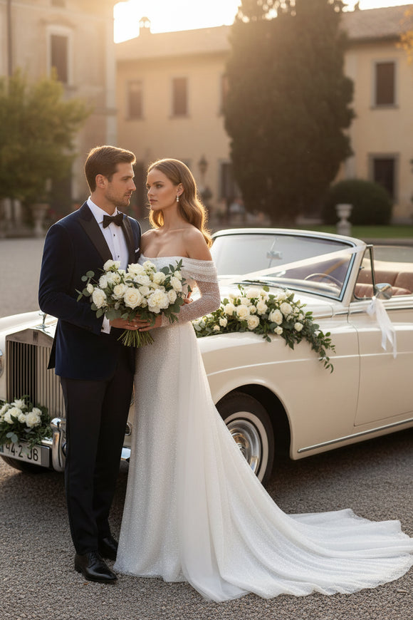 Diane Mermaid Wedding Dress Detachable Train & Sequins