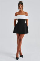 Women's Sexy Mini Dress Elegant Bow Strapless Off-Shoulder A-Line-13