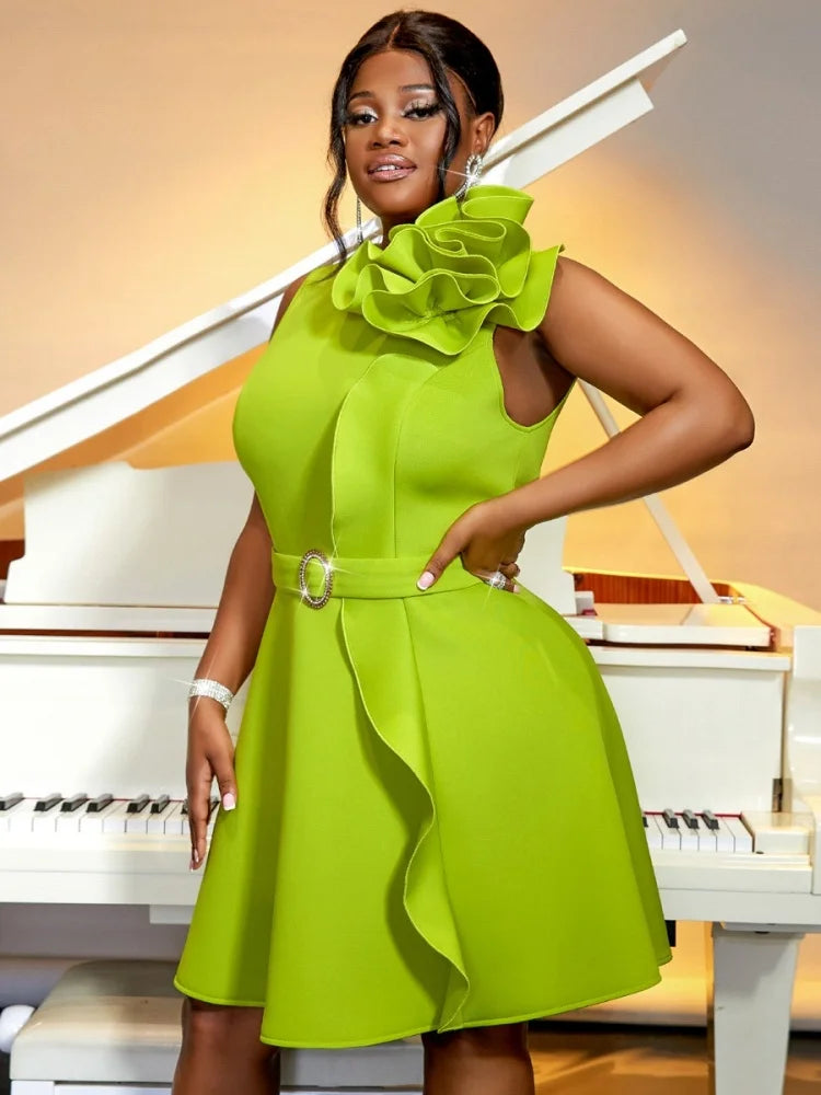 sexy birthday dress plus size Women's Midi Sleeveless- Looks Elegant Design Details Designed for Plus Size Women Thin Straps Sleeveless Plunge V Neck Sexy Bodycon Fit Gathered Waist Design Short Dress Length Suitable as a Party Dress Been looking for the perfect