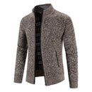 Men's Cardigan Large Size Stand Collar Warm Knit Sweater Coat Youth Wool
