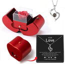 To My Love Red Apple Jewelry Box Necklace Eternal Rose Gift