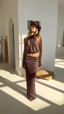 Sexy Knit Sets Backless Wrap Lace-Up Top Chic Elegant Cover-Ups For Women-10