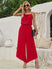 Women's Jumpsuit Suspender Wide Leg Waist Closing Solid Color