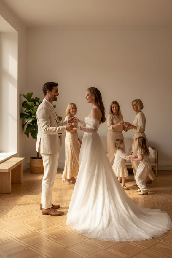 Diane Mermaid Wedding Dress Detachable Train & Sequins