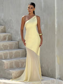 Women's Sexy Maxi Dress Elegant One-Shoulder Backless Sleeveless