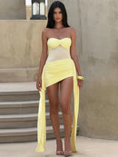 Women's Sexy Mini Dress Strapless Off Shoulder Backless Ruched Draped