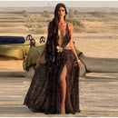 Indianna Women's Sexy Maxi Dress Halter Backless Elegant Slit Side-13