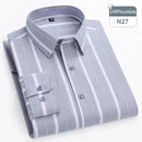 Men's Shirt 100% Cotton Elegant Formal Striped Slim Fit Long Sleeve