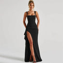 Women's Long Dress Sexy Elegant Spaghetti Straps Backless Split