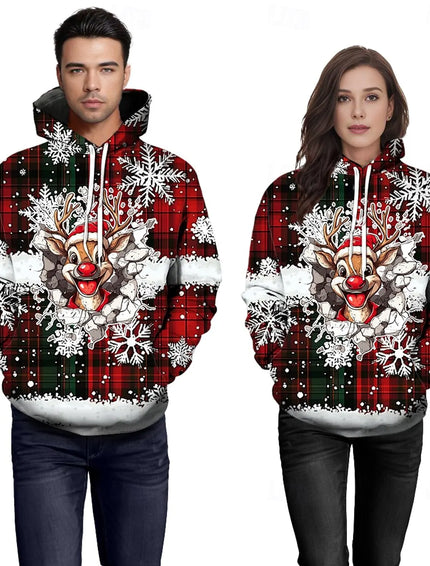 Christmas Hoodie Sweatshirt Elegant 3D Print Snowman Long Sleeve