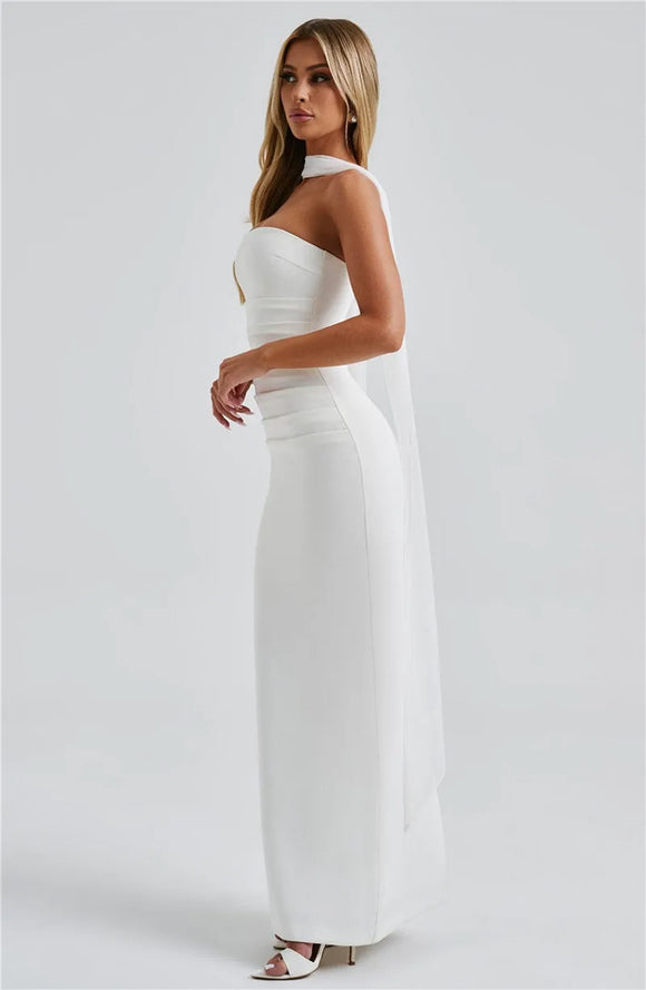 Sexy Maxi Dress Elegant Off Shoulder Backless Evening Party Dress