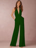 Women's Jumpsuit Deep V Neck Slim Sleeveless Wide Leg backless