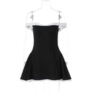 Women's Mini Dress Elegant Strapless Off Shoulder Backless Patchwork-24